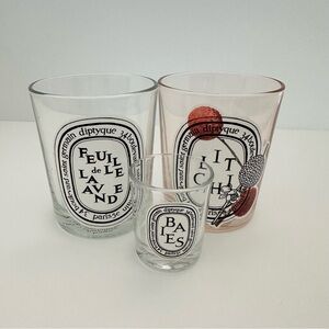 DIPTYQUE Set of Three EMPTY Glass
Candle Jars